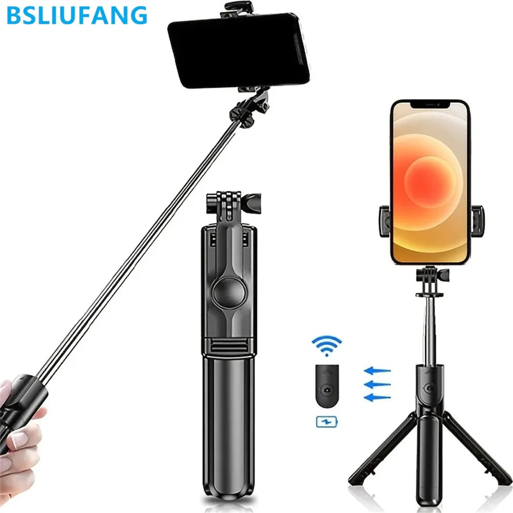 BSLIUFANG Selfie Stick Tripod Extendable Wireless Bluetooth Remote Portable Smartphone Stand Mount For iOS Android Phone