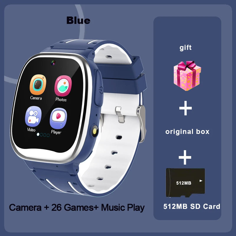 Kids Smart Watch With 26 Game Music MP3 Player Video HD Selfie Camera Calculator Flashlight Recording Pedometer Watch Boys Girls