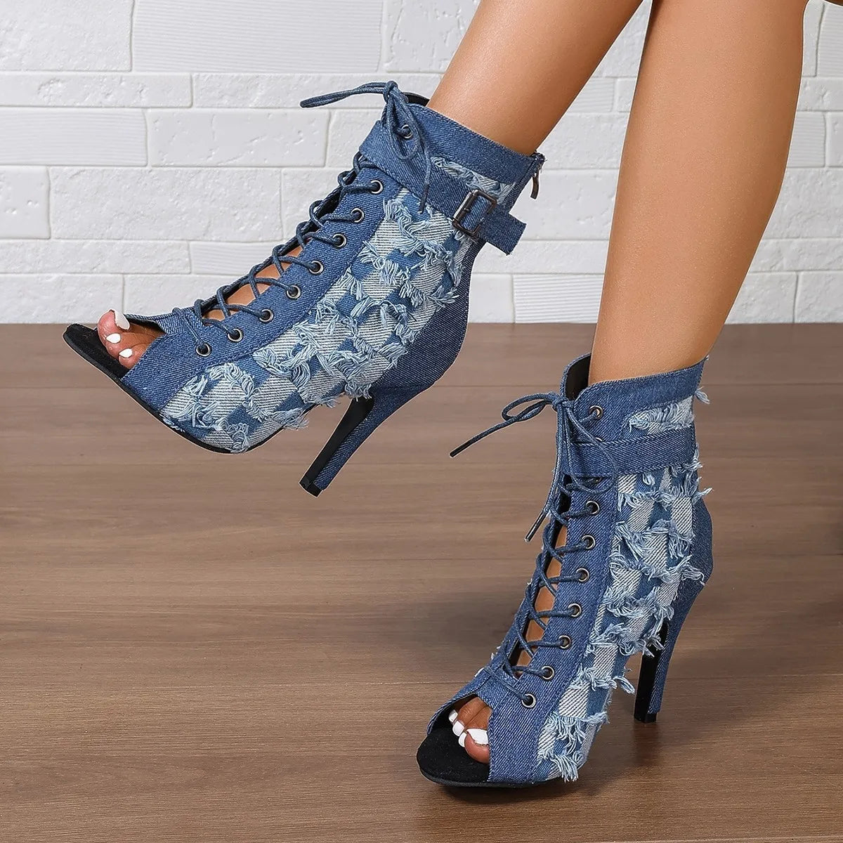 Open-Toe Ankle Boots