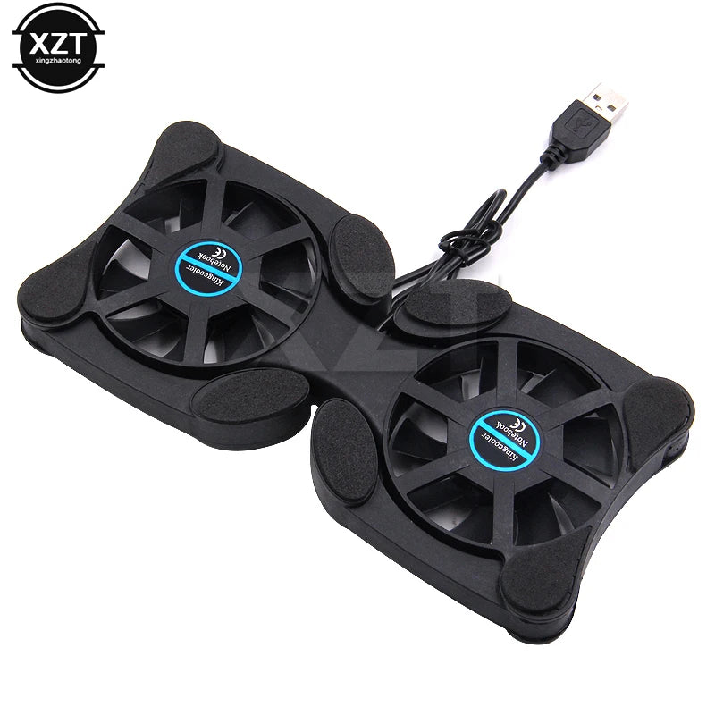 Practical Laptop Cooling Pad Portable Folding Radiator Usb Dual Fan Non-Slip Protective Pads For Notebook Computer Cooler Fan