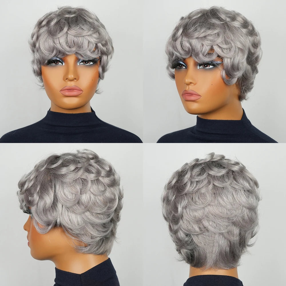 Peluca Pixie Rizada sin Pegamento