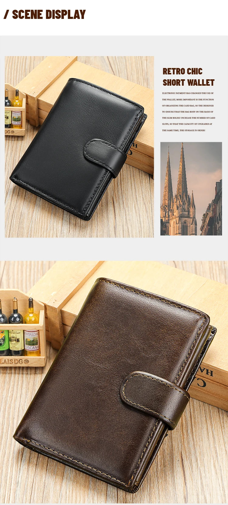 WESTAL Leather Men's Wallet Wallet Trend Multi-Functional First Layer Cowhide Premium Passport Wallet