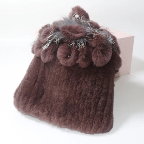 Hot Sale Russia Winter Quality Real Fur Hat Natural Warm Rex Rabbit Fur Cap Lady Warm Knitted 100% Genuine Rex Rabbit Fur Hats