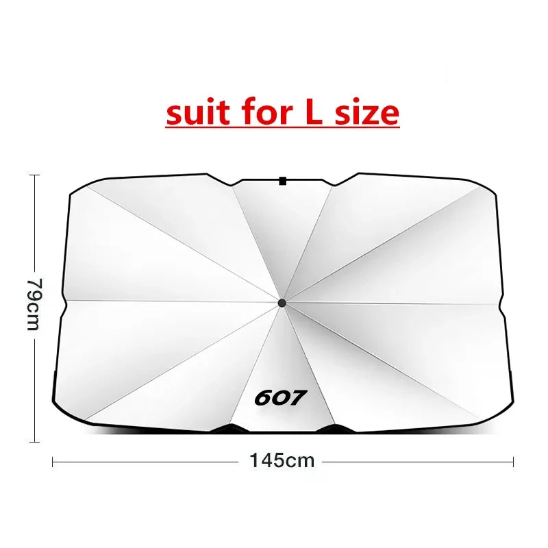 For Peugeot 206 207 208 301 307 308 408 508 607 2008 3008 4008 5008 GT RCZ Car Windshield Sun Shade UV Ray Reflector Umbrella