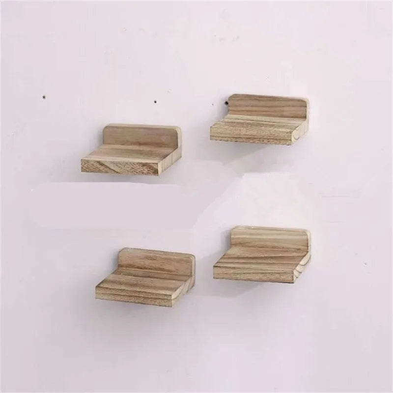 4PCS Floating Shelves For Wall Wood Shelf Display Ledges Room Decor Home Living Room Plant Flower Pot Tray Storage Garden Decora