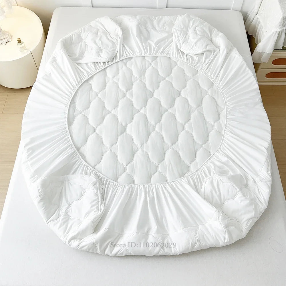 Bedspreads Cover Fitted Bed Sheets Waterproof Mattress Coverlets Elastic Band Protector Pads for Single/Double/King/Queen Bed
