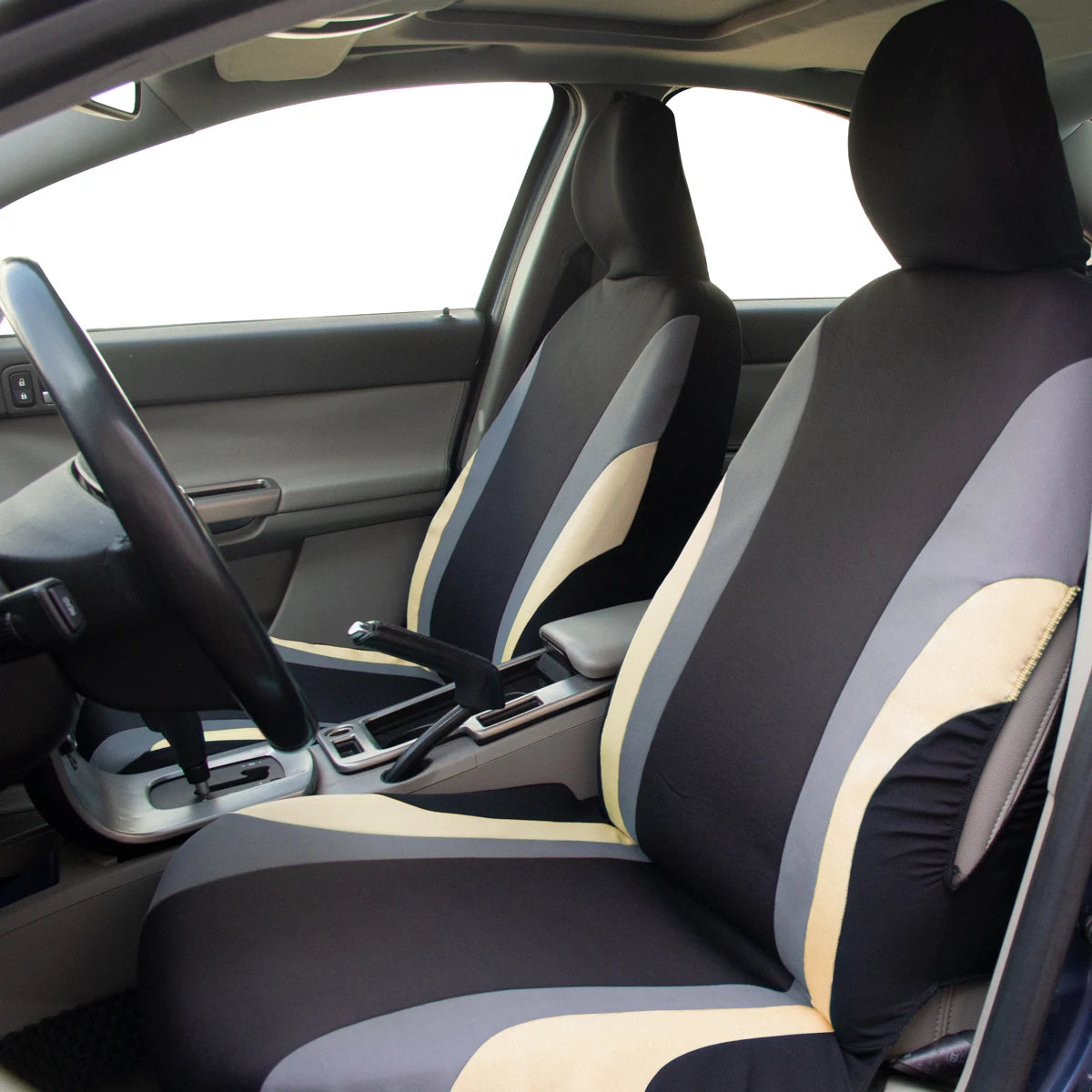 Sports Style Full Set Polyester Fabric Car Seat Covers Car Seat Protector Universal Fit Most Cars SUVs