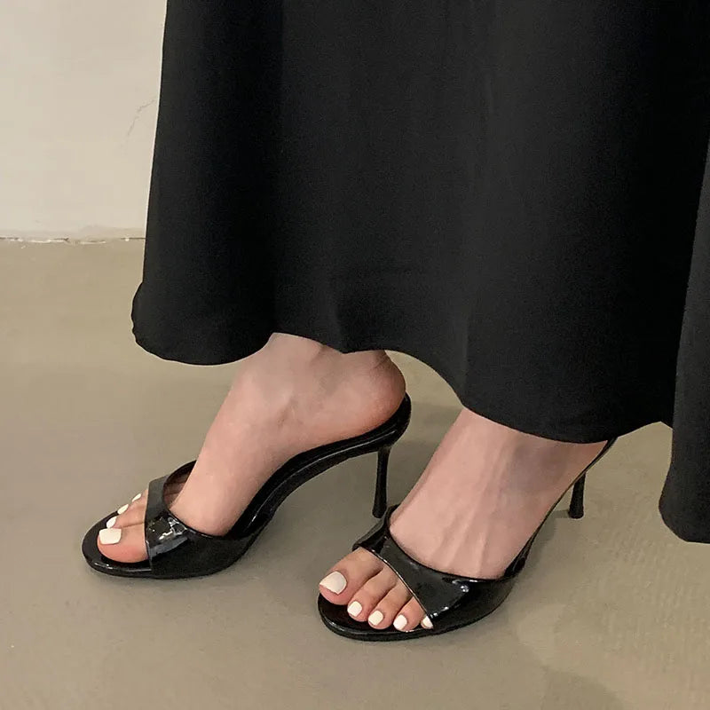 New Slip On Women Stiletto Heels Shoes Luxury Fashion Round Toe Ladies High Heels Pumps Shoes Female Slides Footwear