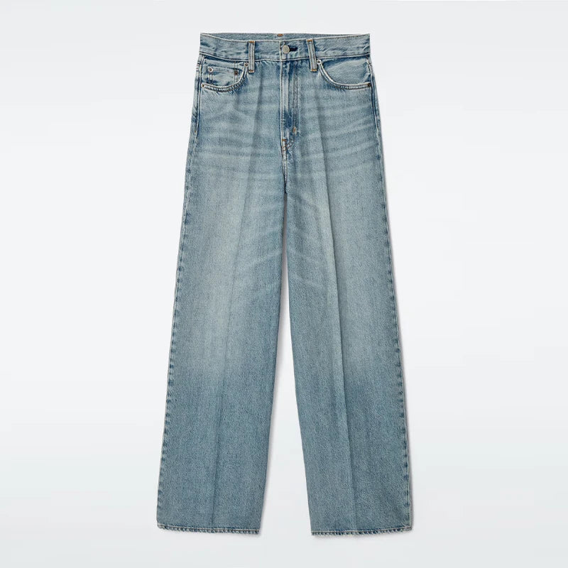 Women Denim Short Tops Pants 2 Piece Sets Lapel Baggy Long Sleeves Coats Straight Wide Leg Loose Jeans Suits 2025 Summer Outfits