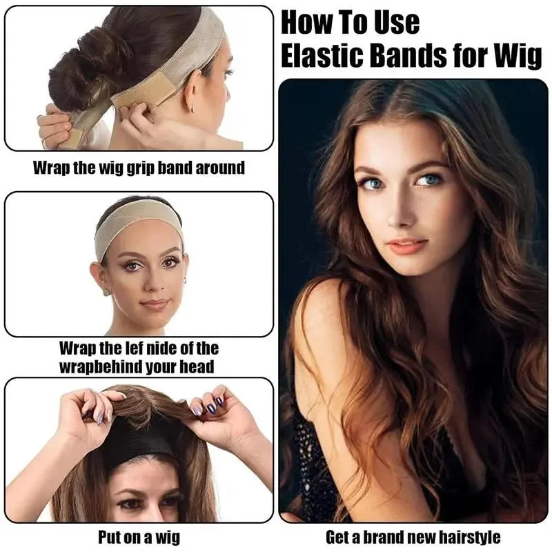 Anti-Slip Wig Grip Band, Soft Adjustable Wig Grip, Hairline Protection for Wigs, Headscarf, Hats, Easy to wear for Daily & Outdoor Casual Use, Nude