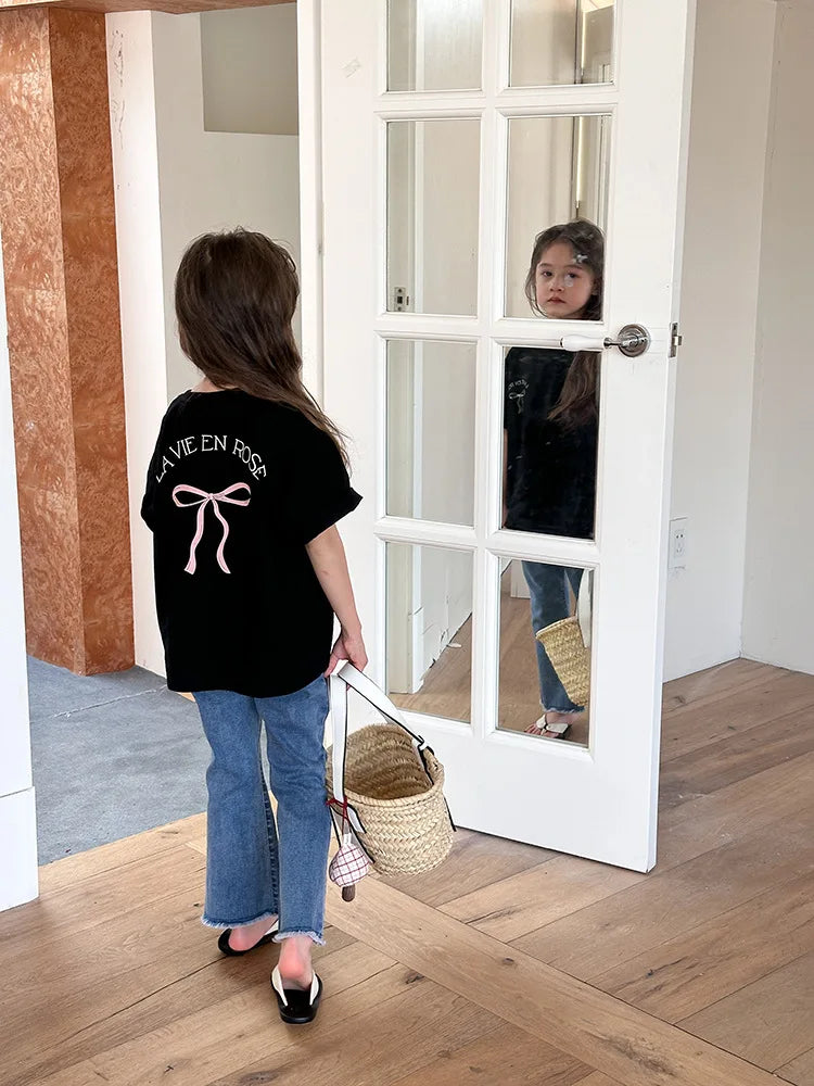 Ropa Infantil Niña Niños Camiseta de Manga Corta Ropa de Niña Verano Tops Ropa de Niños Ropa de Niño Ropa De Niña Ropa De Niño