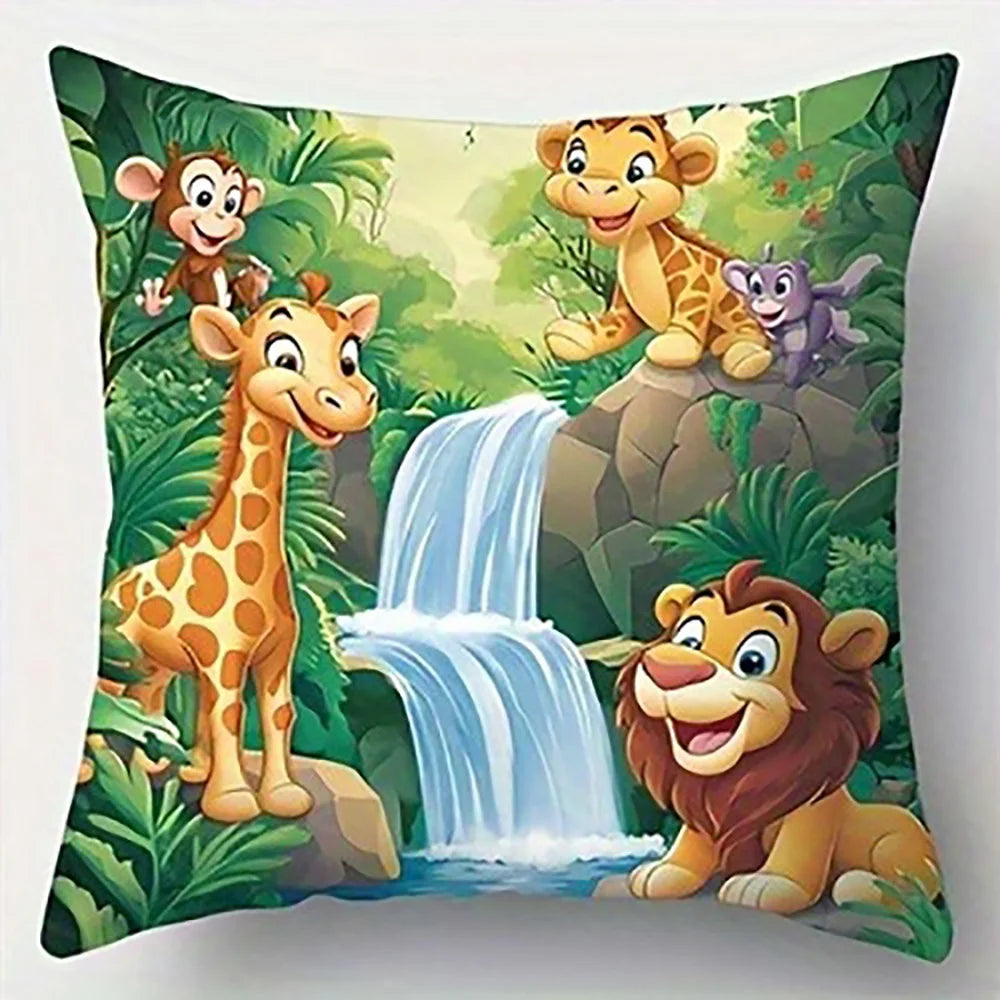 Jungle Animals on PillowcaseSuitable for sofa car bedroom decorative cushion cover pillow cover