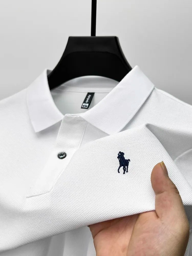 Luxury Brand Men Short Sleeve Polo Shirt Summer New Exquisite Horse Embroid Lapel T-shirt Business Leisure Men clothing Top