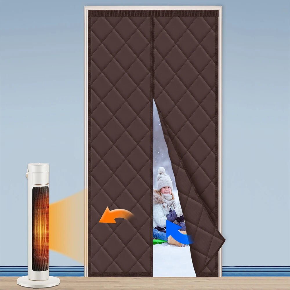 Rideau de porte magnétique isolant thermique, épais, pour chambre à coucher, salon, terrasse, portes coulissantes en verre, hiver