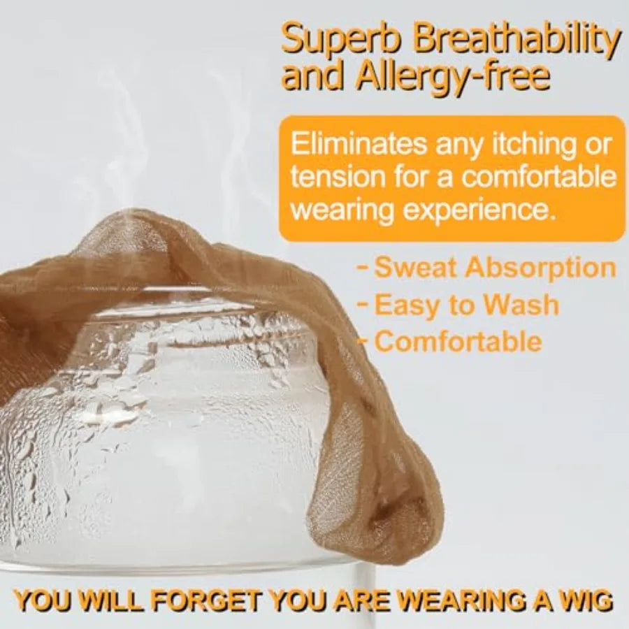 Skinlike HD Wig Cap for Women, 4 Pieces Invisible Ultra-thin Stretchy Stocking Caps for Lace Front Wigs