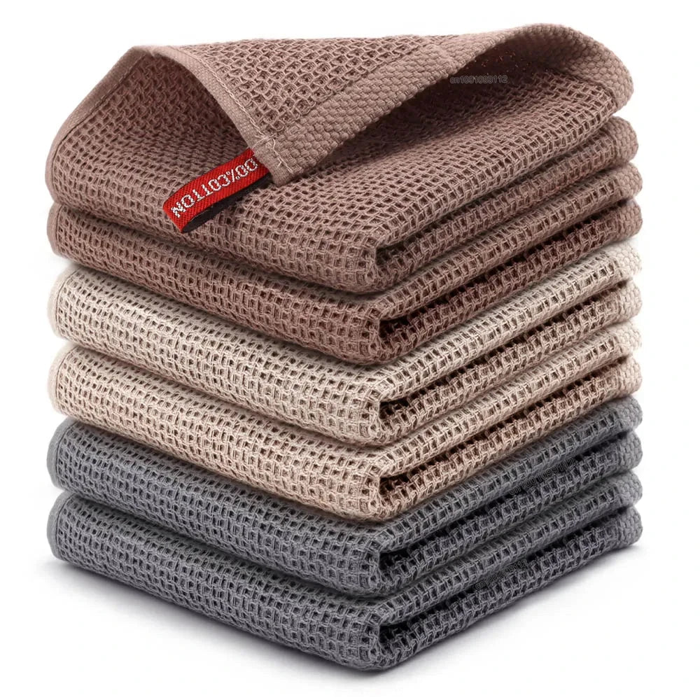 Toalla de cocina de algodón de 4 piezas Paño de limpieza mágico ultrasuave Trapos de limpieza absorbentes Paños de cocina engrosados