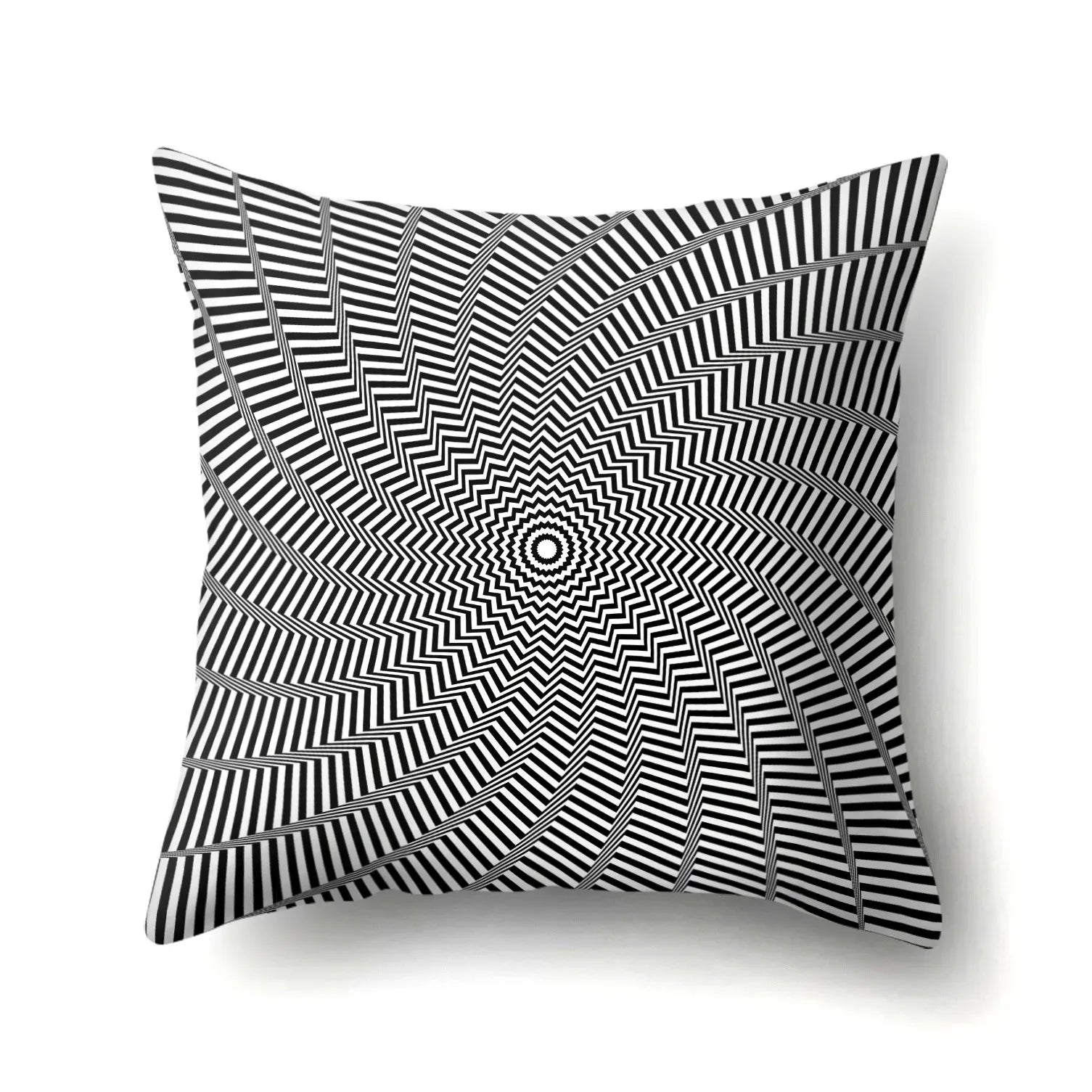 Funda de Almohada Abstracta Retorcida en Blanco y Negro Funda de Almohada Geométrica de Moda para Sofá de Sala de Estar o Dormitorio