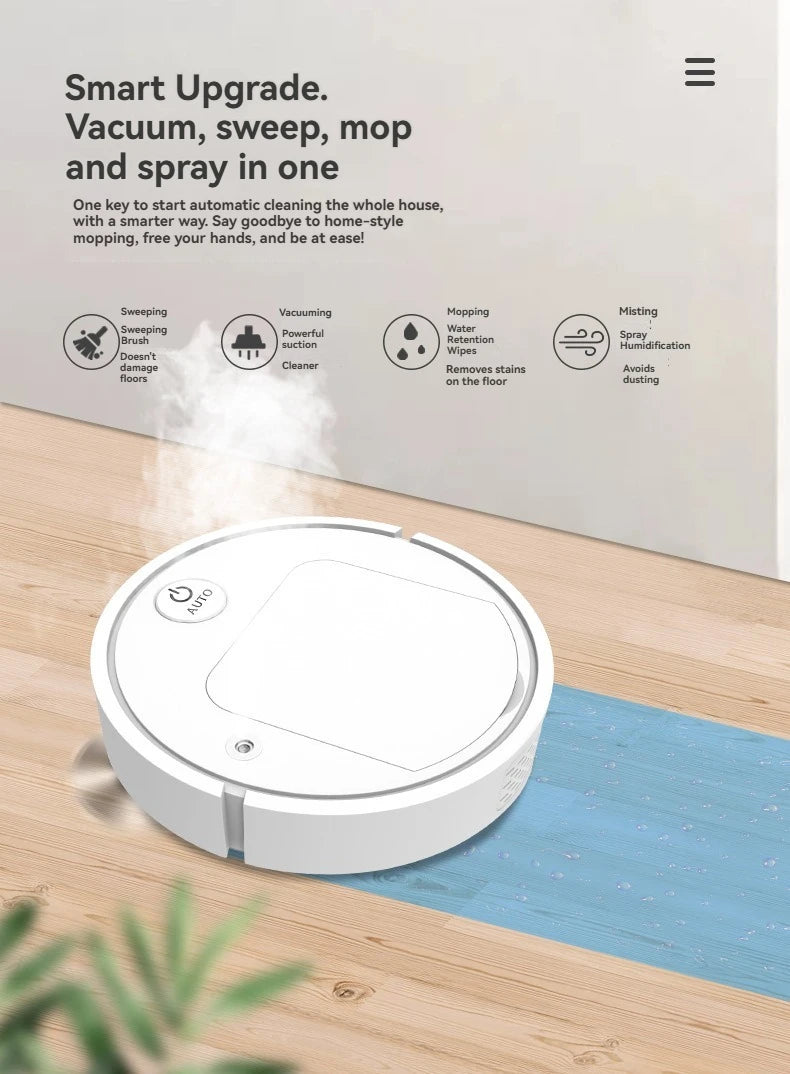 Mopa de succión con pulverizador, humidificación, robot de barrido, desinfección y esterilización, repelente automático de mosquitos móvil