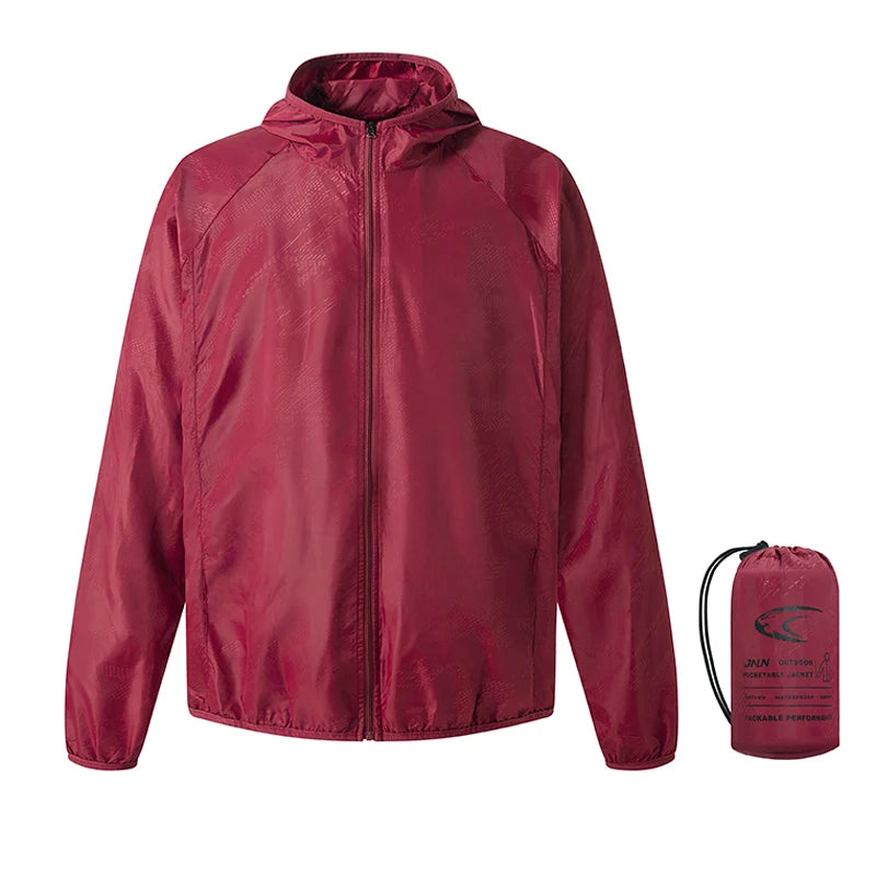 JNLN Men's Women's Waterproof Hiking Jacket Quick Dry Sun Protection Windbreaker Camping Hunting Climbing Outdoor Rain Coat