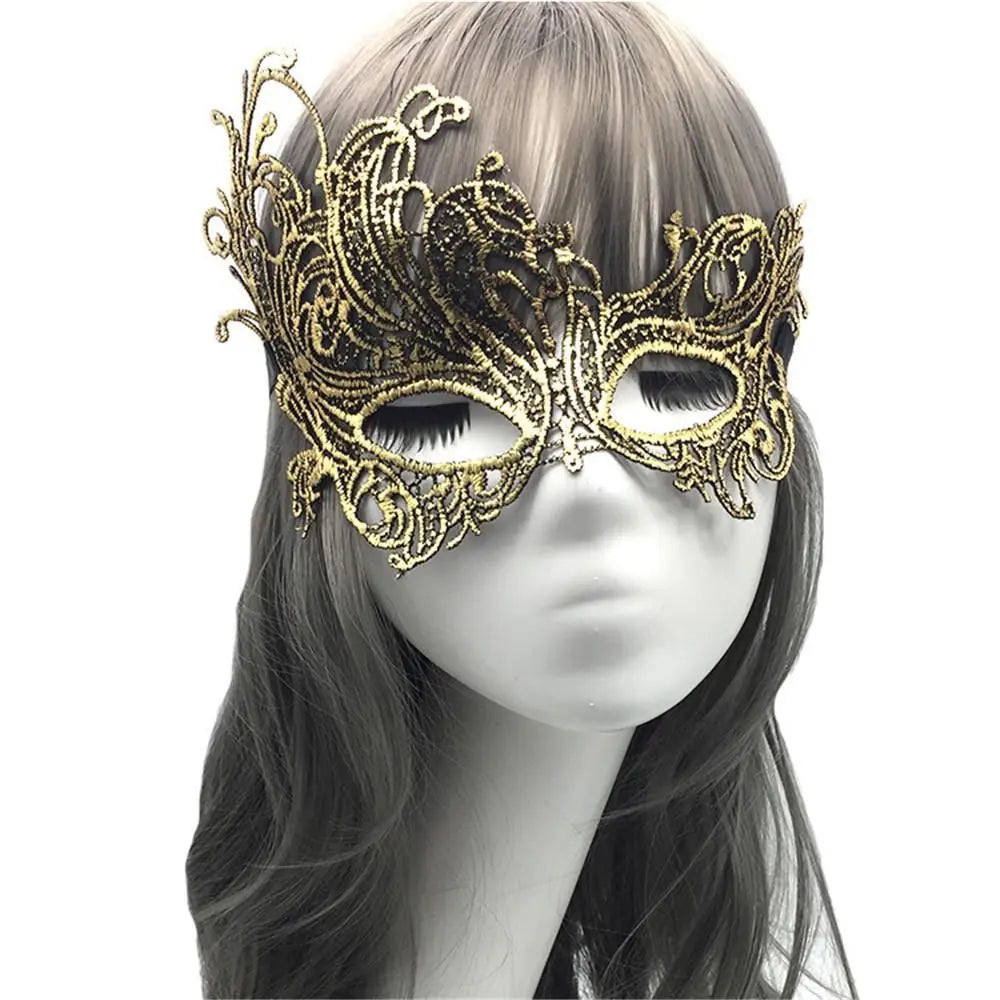 Show Queen Bronzing Costume Eye Mask Halloween Supply Cosplay Prom Props Dance Masks Venice Mask Lace Masquerade Party Supplies