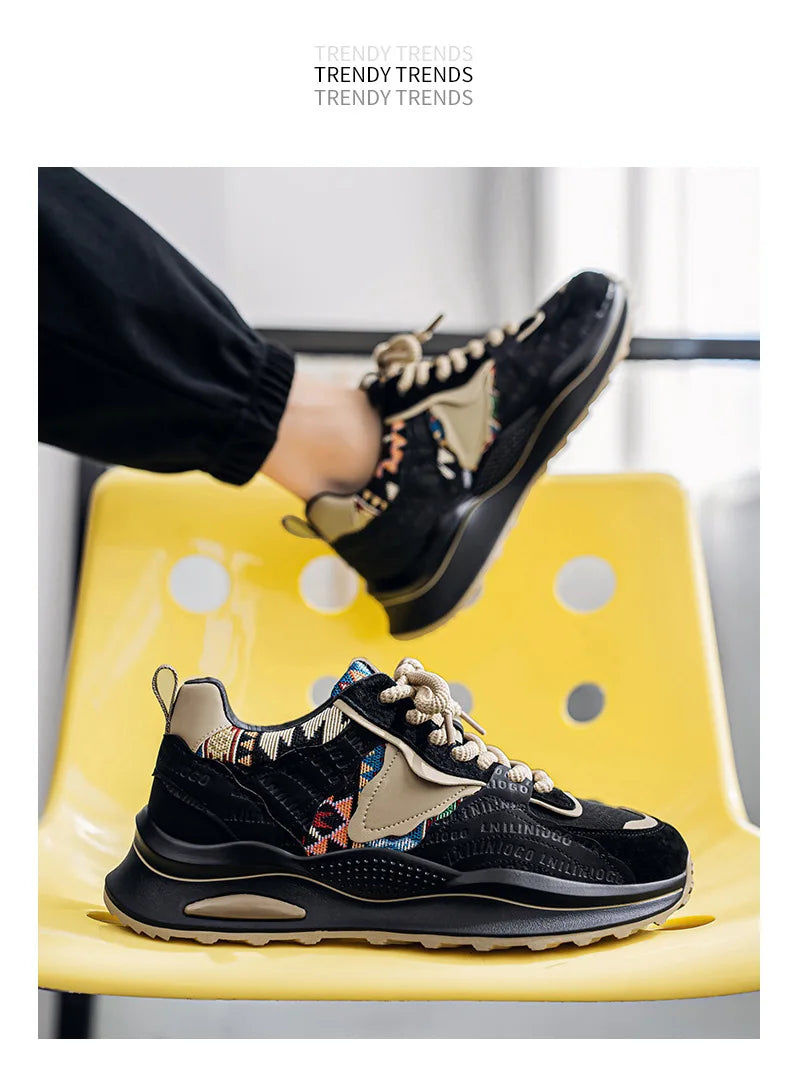 Men's Shoes Spring New Casual Versatile Comfortable Fashion Trend Niche Non-slip Wear-Resistant Retro Sneakers