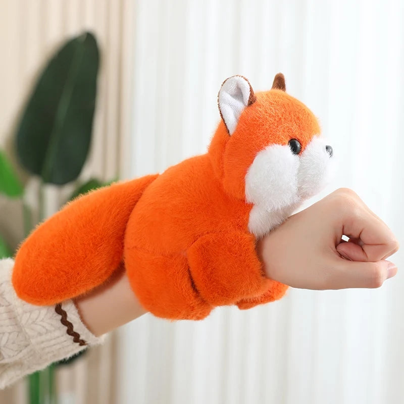 Creative Stuffed Animals Raccoon Fox Husky Cat Monkey Papa Circle Toy Wrapped Around Arm Doll Toys For Kids Birthday Gift