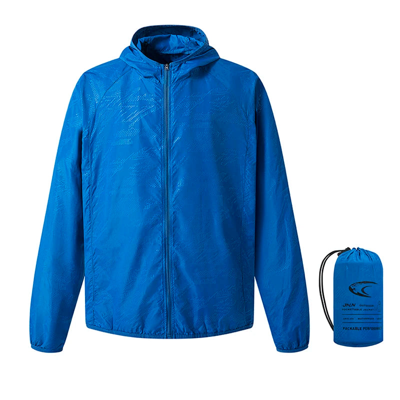 JNLN Men's Women's Waterproof Hiking Jacket Quick Dry Sun Protection Windbreaker Camping Hunting Climbing Outdoor Rain Coat