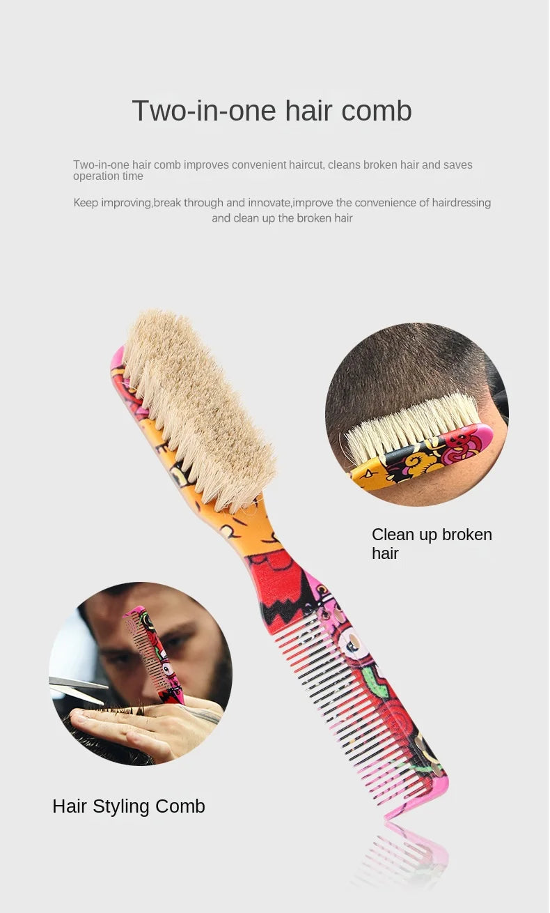 New Professional Barber Hair Cleaning Brush Men Horse Hair Bristle Beard Brush Hairdressing Neck Duster Broken Hair Remove Tools
