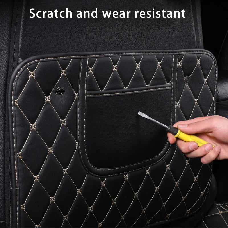 1Pc PU Leather Car Anti-Kick Mats Auto Seat Back Protector Cover For Children Kids Car Back Seat Anti-Dirty Pad Car  Accessories