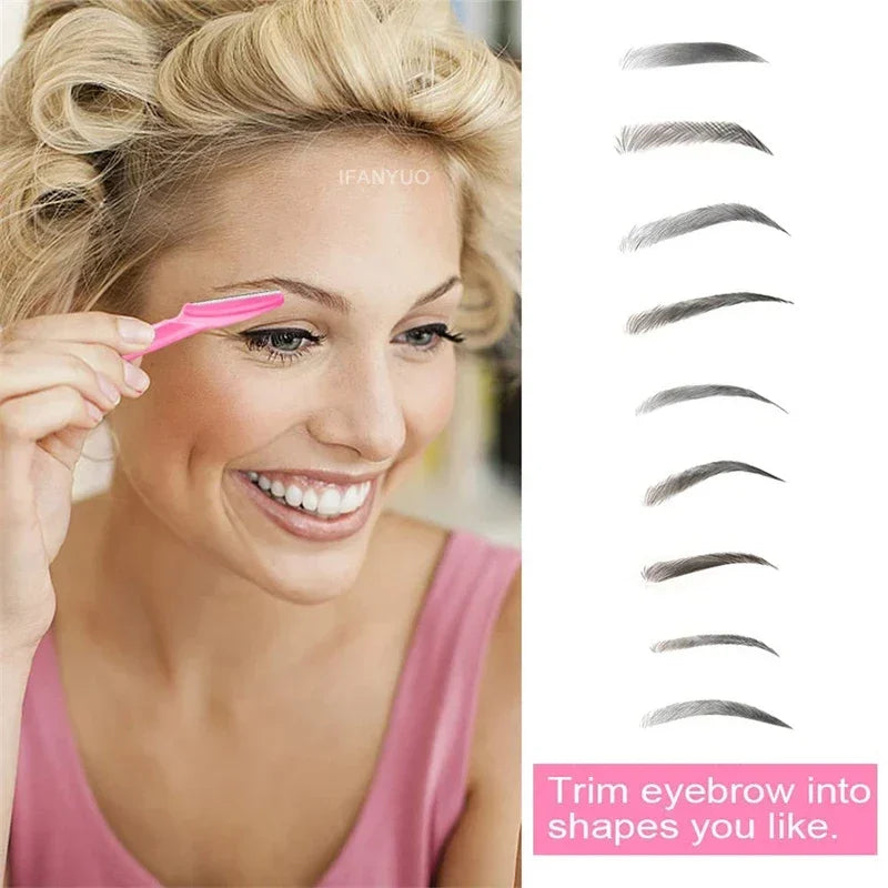 12pcs Eyebrow Razors Kit Facial Eye Brow Trimmer Multifunction Facial Hair Removal Tool with Container Safety Beauty