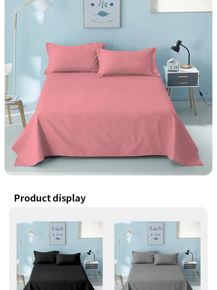 Bed Sheet Solid Colour Dormitory Simple Single Piece Single Double Brushed Bedspread Home B & B Hotel School