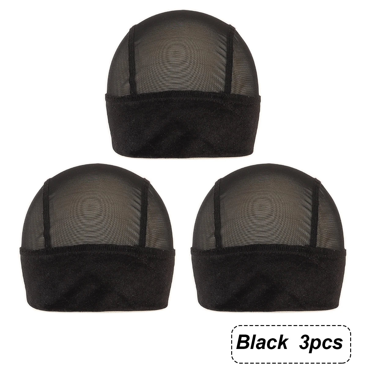 Gorro con agarre negro para pelucas, 1 unidad, banda de agarre de terciopelo ajustable con gorro para mujer, gorros cómodos y ventilados para pelucas