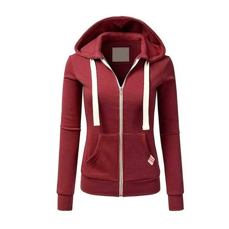 Spring and Autumn New Women's Personalized Casual Cardigan Zipper Hoodie Korean Edition Fashion Outdoor Jogging Sportswear