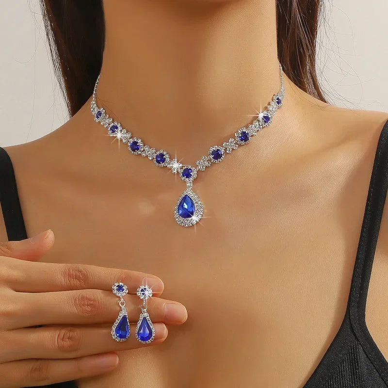 Elegante juego de joyas de diamantes de imitación – Atemporal, brillante y perfecto para cualquier ocasión