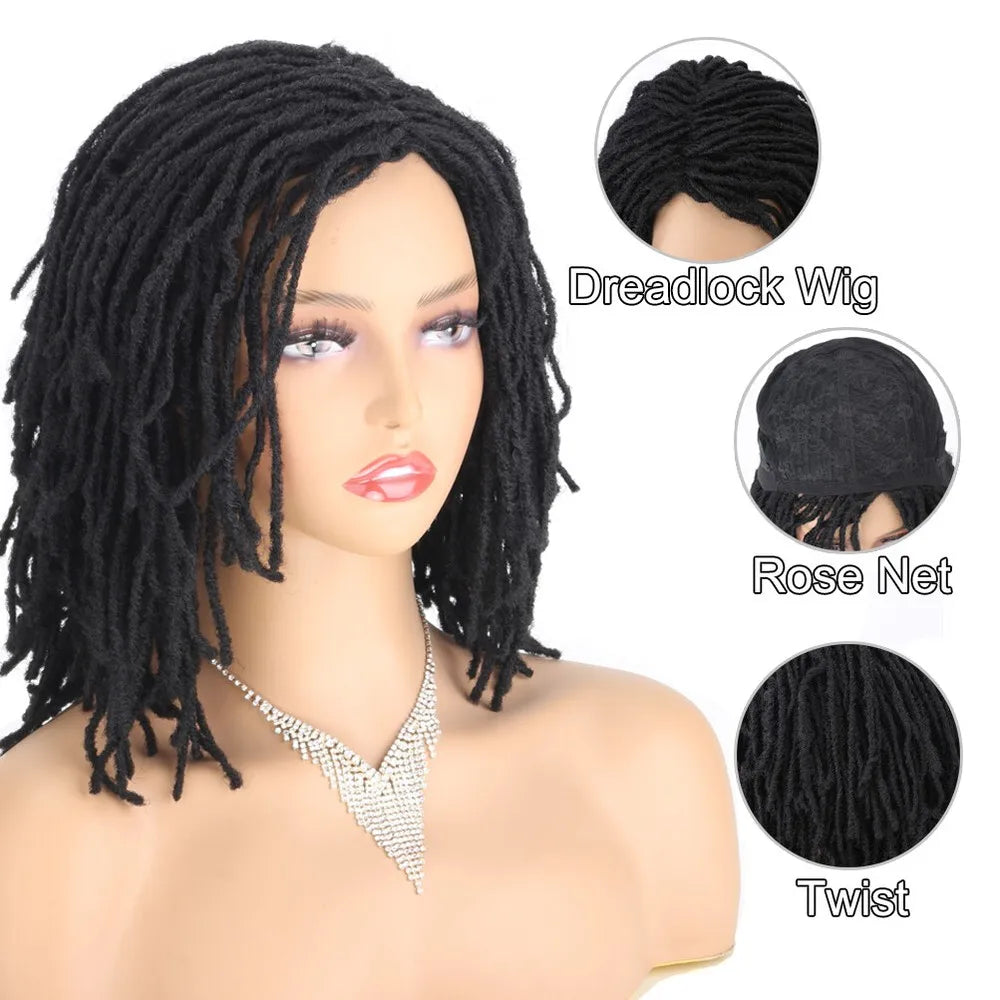 Micro Dreads Wig for Women/Men Thin Dreadlocks Wig Afro Twist Crochet Braids Wig