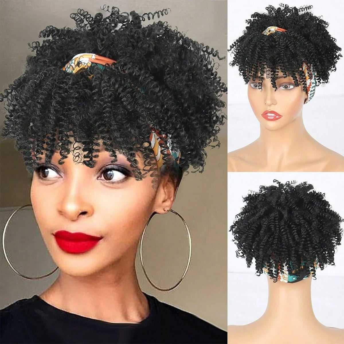 Black Headband Afro Wig