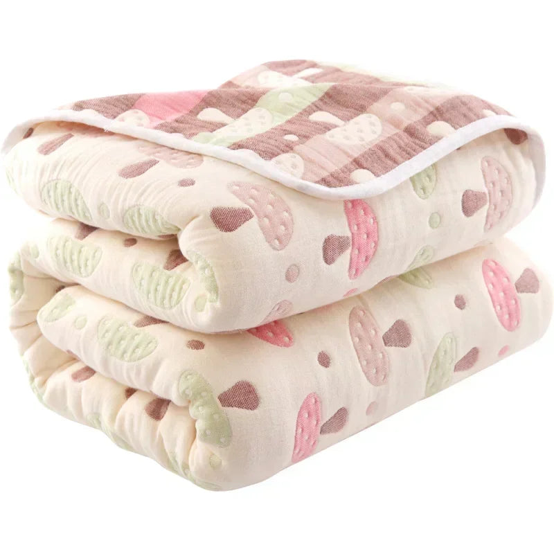 High Quality Cotton Sheet Six Layer Gauze Towel Quilt Summer Cool Blanket Children's Baby Blanket Adult Blanket Bedding