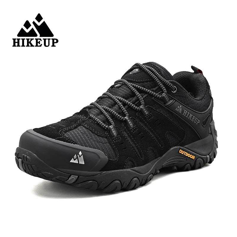 HIKEUP Zapatillas de senderismo para hombre de cuero de ante, calzado de exterior resistente al desgaste, zapatillas tácticas de trekking, senderismo y caza para hombre