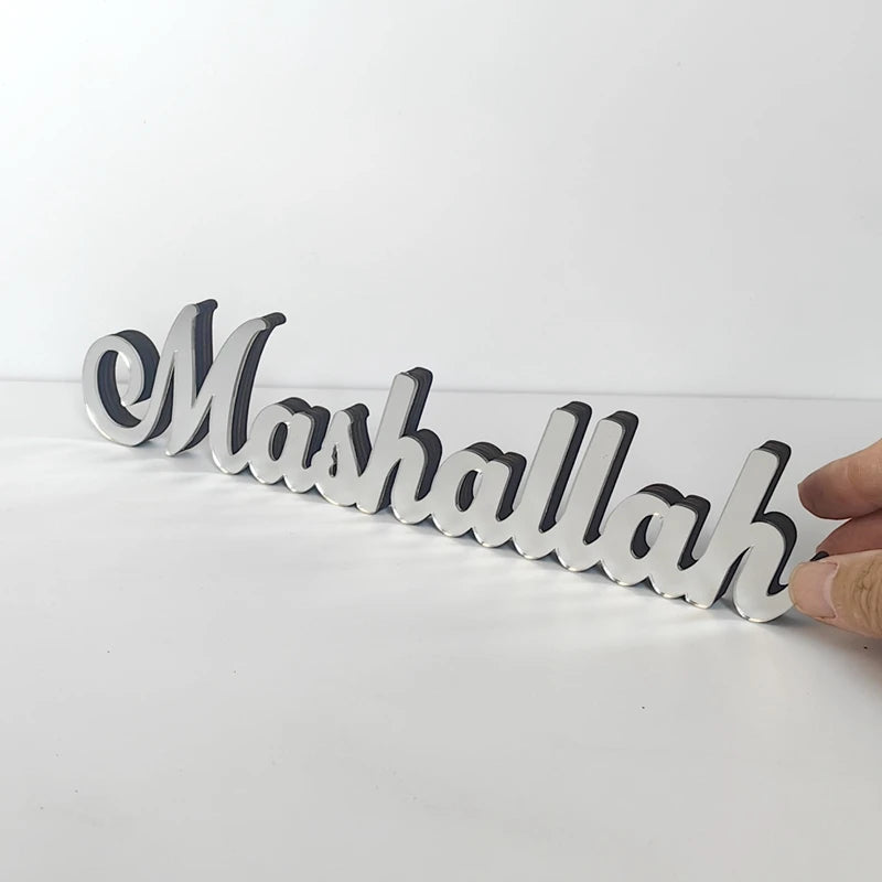 Ramadan Bismillah Acrylic Wooden Ornament Eid Mubarak Home Decoration Islamic Muslim Party Supplies Alhamdulillah Mashallah 2025