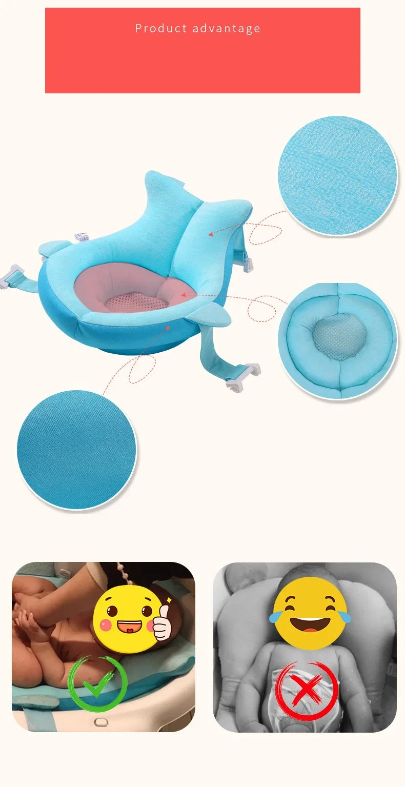Cojín Flotante de Seguridad para Bebés Antideslizante para Bañera, Asiento de Baño Portátil, Almohadilla de Apoyo para Ducha
