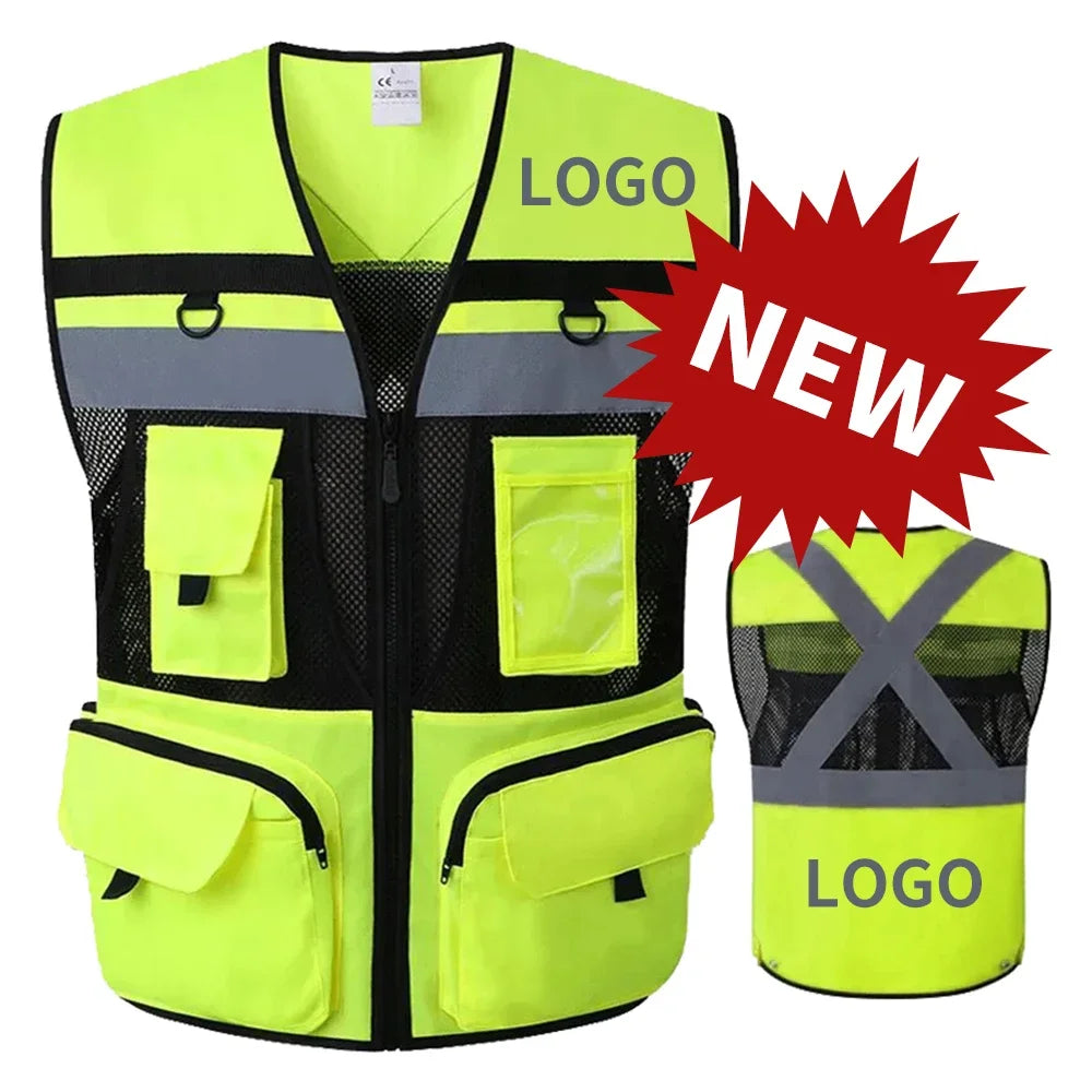 Custom Logo High-Visibility Safety Vest – Breathable, Practical & Professional