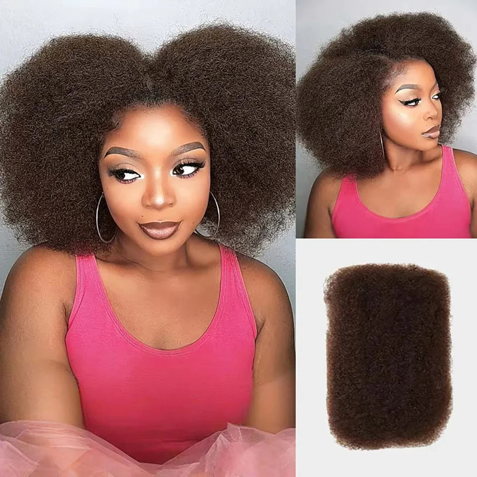 10inch Virgin Remy Hair Afro kinky Bulk Human Hair For Braiding Dreadlock Hair Brown Color 35g/Pc Extension BraidHair