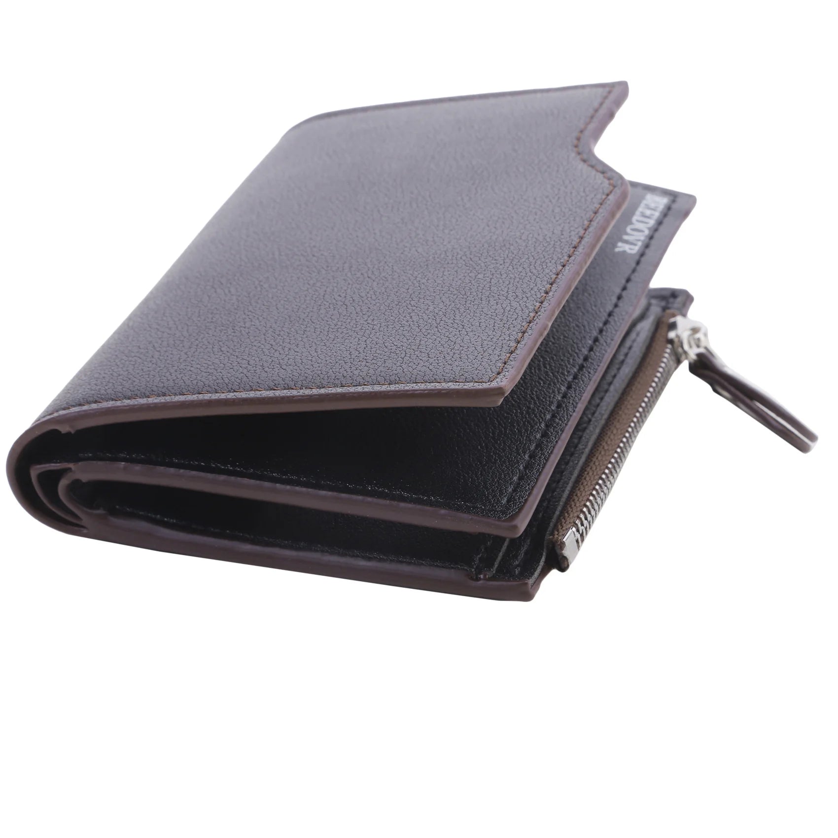 Men Wallet Short PU Male Purse Black Coffee Credit Card Holders with Zipper Men Wallet Money Bag