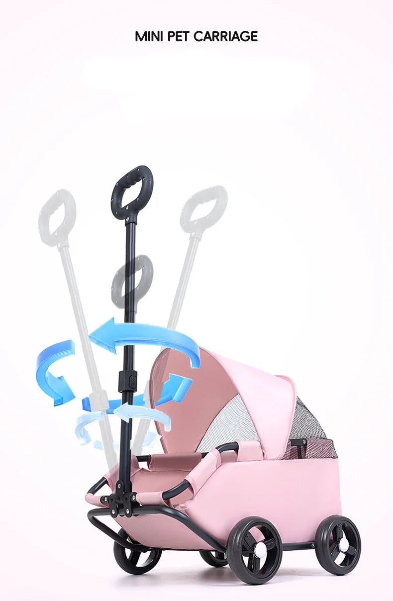 Pet Dogs Cats Strollers for Outgoing Car Travel Accessories Lightweight and Foldable Carriers Bags Pet Products Supplies