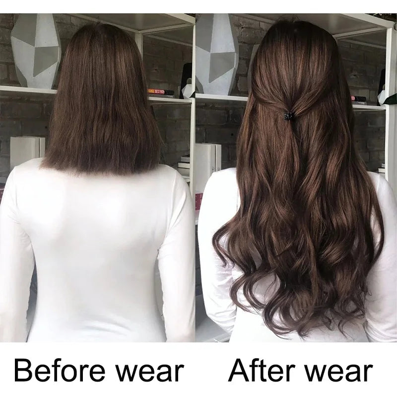 24" Long Curly Clip-In Hair Extensions – Soft, Ombre & Heat-Resistant