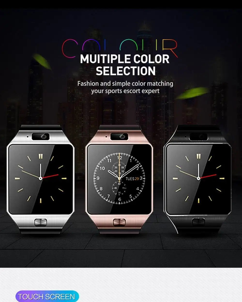DZ09 Smart Watch IP67 Bluetooth Music Smartwatch Camera With SIM Card Call Smart Watch Men Women Reloj Inteligente For Android