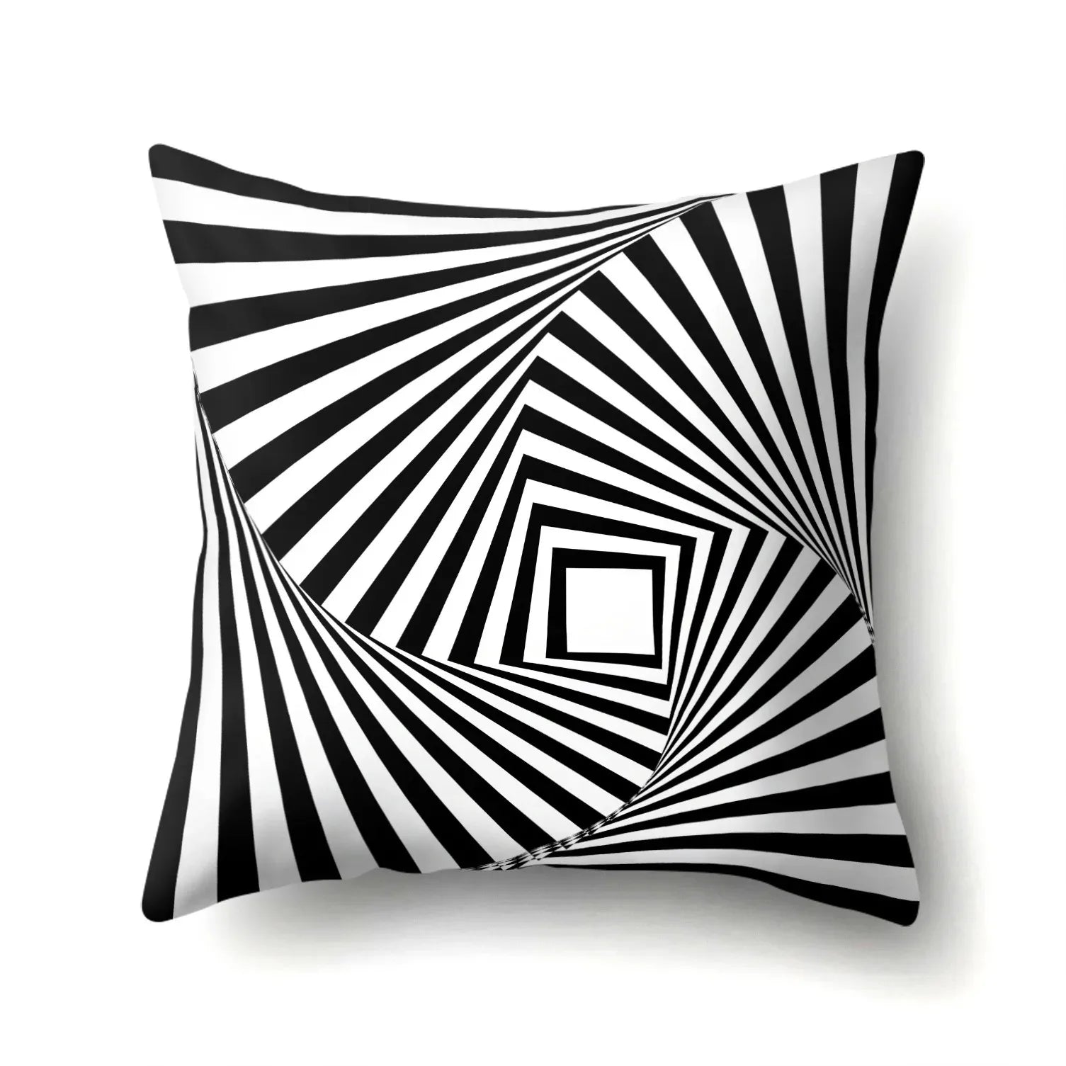 Funda de Almohada Abstracta Retorcida en Blanco y Negro Funda de Almohada Geométrica de Moda para Sofá de Sala de Estar o Dormitorio