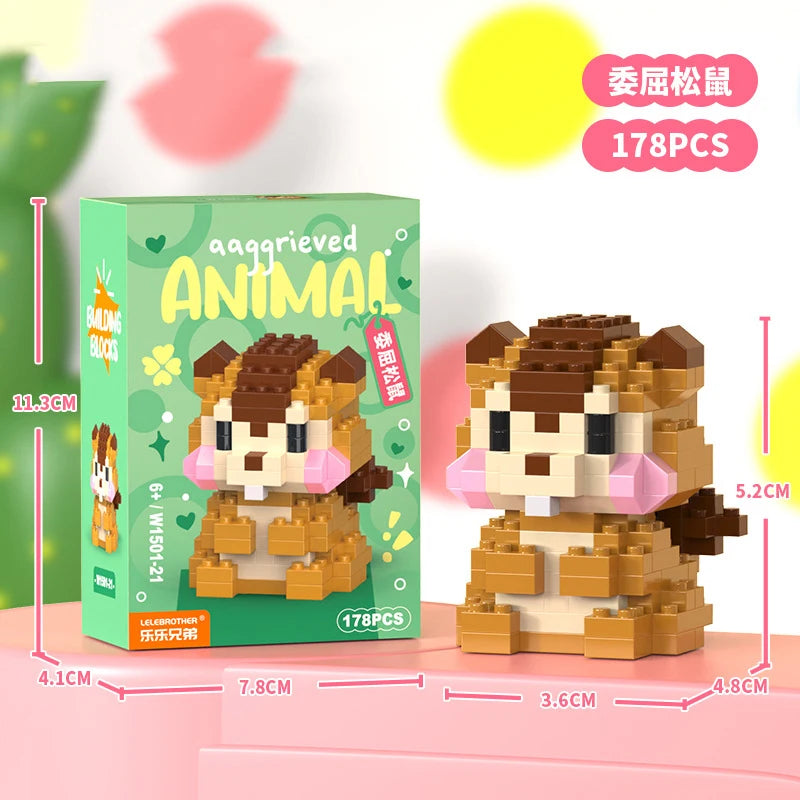 Bloques de Construcción de Micro Partículas de Animales para Adultos Juguete para Niños de 6 a 12 Años Regalo de Cumpleaños para Niño Perro Gato Mini Ladrillos Juguetes para Niñas