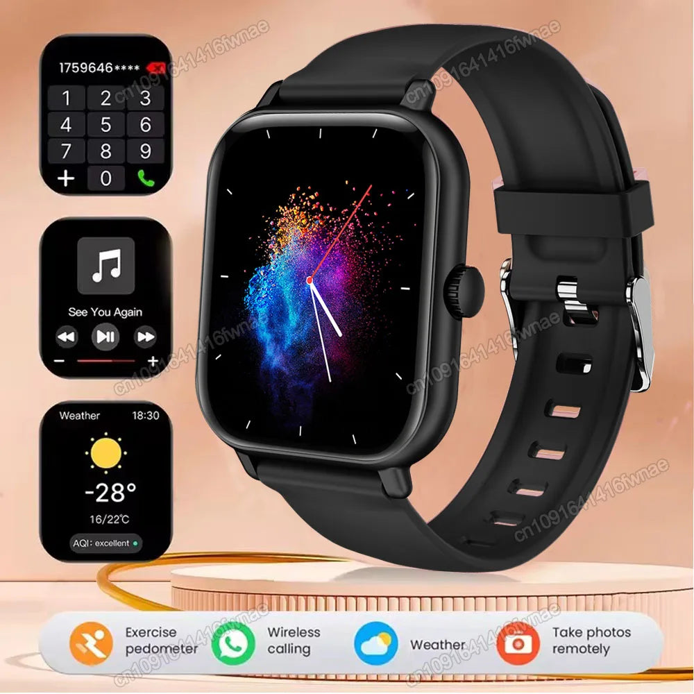 Smartwatch para Android IOS Relojes Pantalla HD de 2.01 pulgadas Llamada Bluetooth Alerta de Mensajes Música Modo Deportivo Smartwatch para Hombres Mujeres Regalo