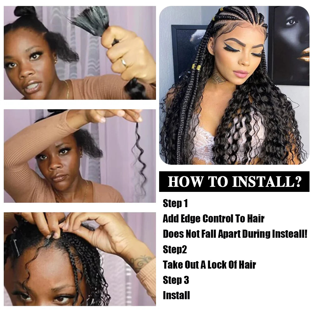 Deep Wave Bulk Human Hair for Braiding No Weft 100g (1 Pack-2 Bundles) Brazilian Virgin Human Hair Braiding Hair For BOHO Braids
